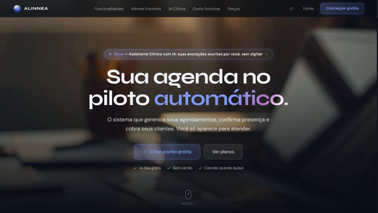 Interface do projeto Alinnea