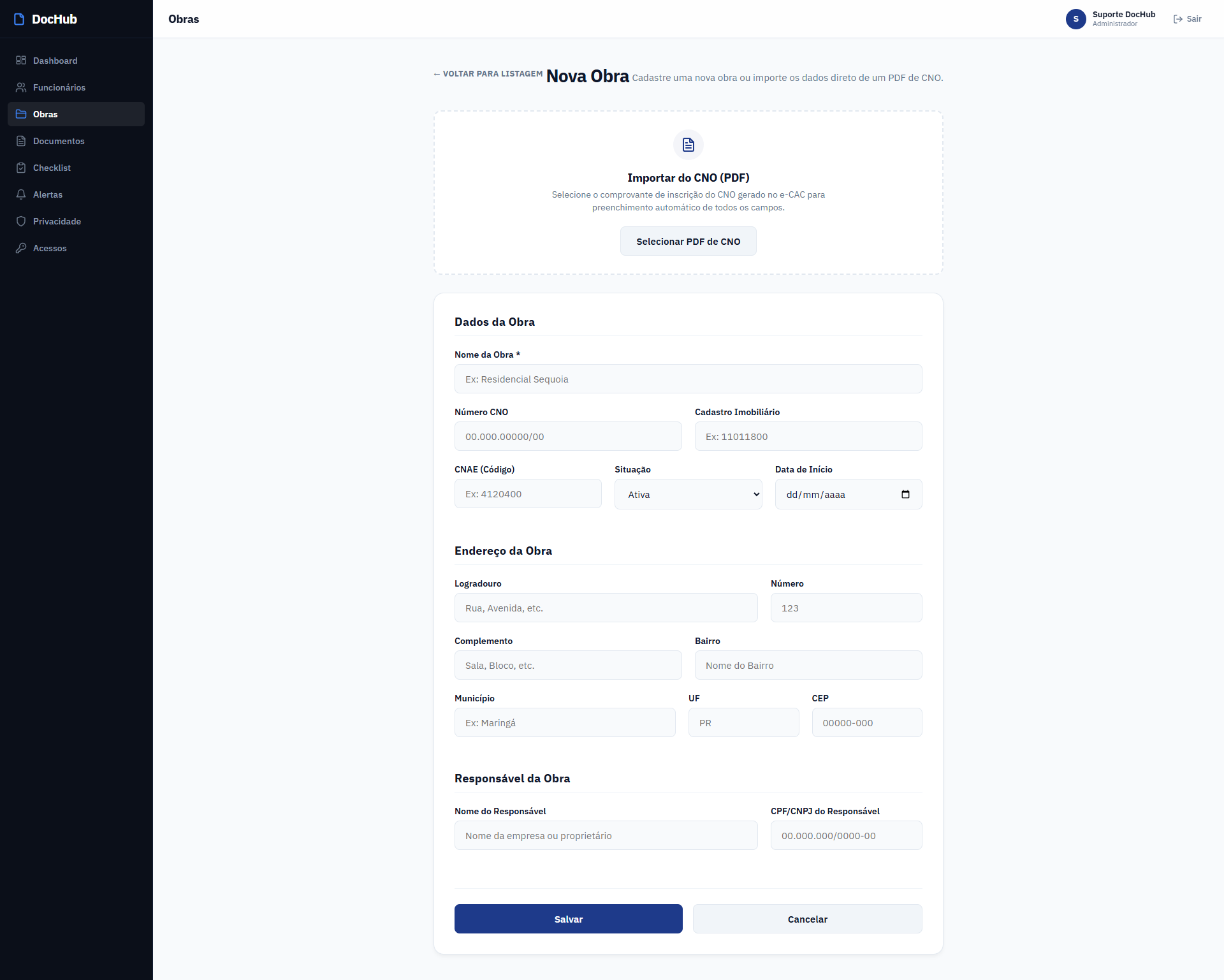 Interface do projeto DocHub